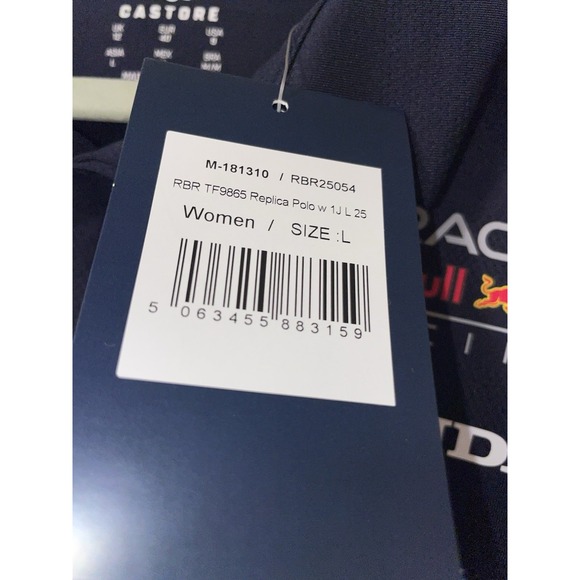 Red Bull Racing F1 Women's Large 2025 Team Polo Shirt Navy NWT - Picture 5 of 8